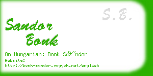 sandor bonk business card